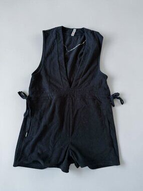 MONO B Black Terry Soft Romper Size Large